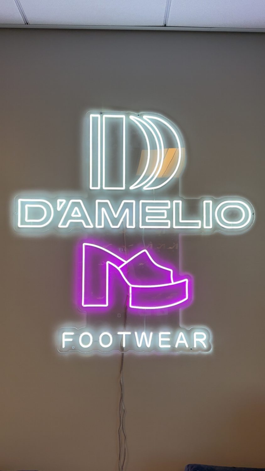 The D'Amelio Footwear neon sign